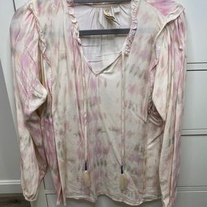 Dolan lucille split neck blouse